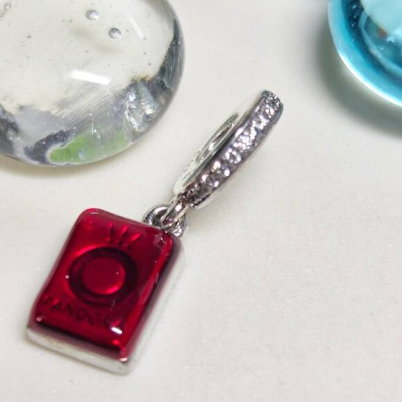Authentic Pandora Chinese Mahjong Charm With Red Enamel CZ Dangle Bead Rich - Picture 5 of 6